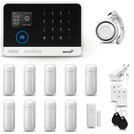 Bezprzewodowy alarm GSM + WiFi - system alarmowy HUXGO z aplikacją TUYA - zestaw alarmowy HXA003 2G B R9 PS z syreną przewodową