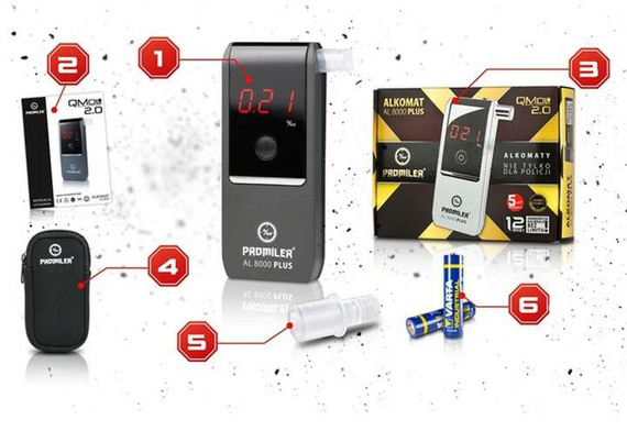 Alkomat elektrochemiczny Promiler AL-8000 PLUS + ustniki gratis!