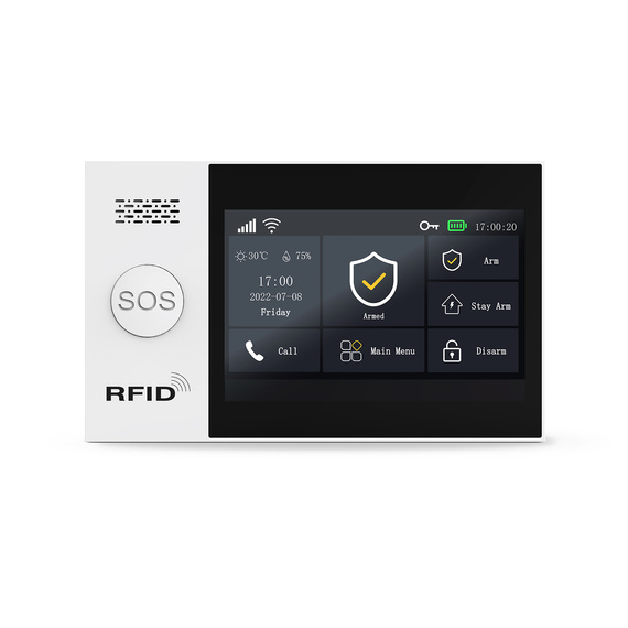 Alarm bezprzewodowy WiFi + GSM 4G - zestaw alarmowy HUXGO z aplikacją TUYA - HXA007 4G B R3 PS z syreną przewodową