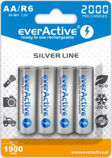 4x akumulatorki everActive R6/AA Ni-MH 2000 mAh