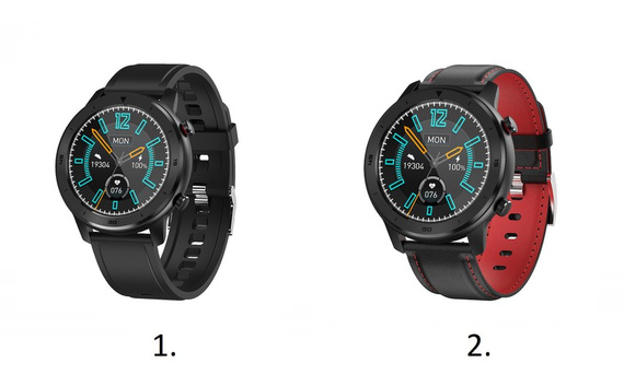 Smartwatch DT78 - zegarek elektroniczny, czarny (pasek silicon)