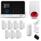 Bezprzewodowy alarm GSM +WiFi - system alarmowy HUXGO z aplikacją TUYA - zestaw alarmowy HXA003 2G B D7 BS z syreną bezprzewodową