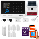 Bezprzewodowy alarm GSM +WiFi - system alarmowy HUXGO z aplikacją TUYA - zestaw alarmowy HXA003 2G B D5 BS z syreną bezprzewodową
