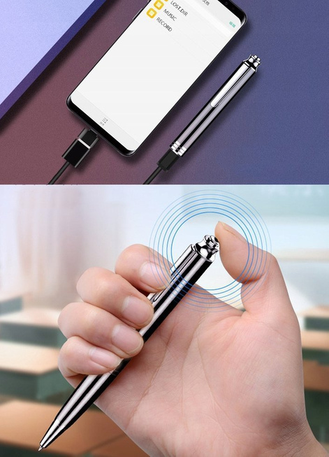 Dyktafon w formie długopisu Q60 - podsłuch z pamięcią 8GB, 192KBPS, pendrive