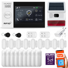 Bezprzewodowy alarm GSM + WiFi - system alarmowy HUXGO z aplikacją TUYA - zestaw alarmowy HXA007 2G B R9D9 BS z syreną bezprzewodową