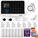 Bezprzewodowy alarm GSM + WiFi - system alarmowy HUXGO z aplikacją TUYA - zestaw alarmowy HXA003 2G B R7D7 PS z syreną przewodową