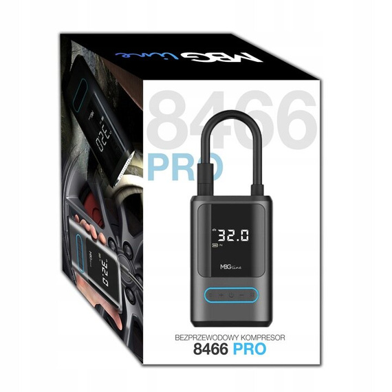 Bezprzewodowy kompresor / pompka elektryczna samochodowa i rowerowa – MBG Line 8466 PRO