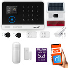 Bezprzewodowy alarm GSM +WiFi - system alarmowy HUXGO z aplikacją TUYA - zestaw alarmowy HXA003 2G B R1 BS z syreną bezprzewodową