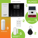 Bezprzewodowy alarm GSM + WiFi - system alarmowy HUXGO z aplikacją TUYA - zestaw alarmowy HXA005 2G B R3 BS z syreną bezprzewodową