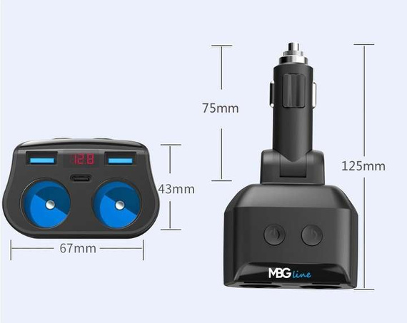 Rozdzielacz gniazda zapalniczki MBG Line HC69PD