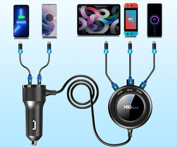 Rozdzielacz USB do zapalniczki samochodowej, ładowarka USB - MBG line C78 PRO