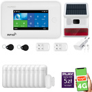 Alarm bezprzewodowy WiFi + GSM 4G - zestaw alarmowy HUXGO z aplikacją TUYA - HXA006 4G W R9 BS z syreną bezprzewodową