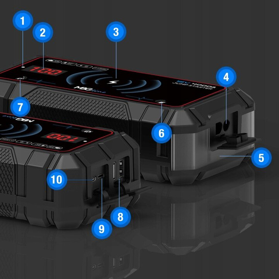 Jump Starter Wysokiej Mocy 74Wh Powerbank 20000mAh PD60W QC3.0 Rozruch Latarka LED - MBG line A37 MAX