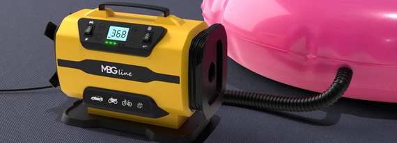 Kompresor samochodowy MBG line 845 PRO - sprężarka 12V/230V z funkcją dmuchawy - Latarka LED