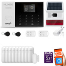 Bezprzewodowy alarm GSM + WiFi - system alarmowy HUXGO z aplikacją TUYA - zestaw alarmowy HXA005 2G B R9 BS z syreną bezprzewodową