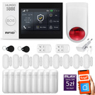 Bezprzewodowy alarm GSM + WiFi - system alarmowy HUXGO z aplikacją TUYA - zestaw alarmowy HXA007 2G B R9D9 BS z syreną bezprzewodową