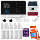 Bezprzewodowy alarm GSM +WiFi - system alarmowy HUXGO z aplikacją TUYA - zestaw alarmowy HXA003 2G B R5D5 BS z syreną bezprzewodową