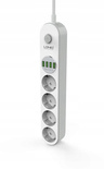 Przedłużacz SE4432, listwa zasilająca 2500W na 4 gniazda + 4x USB