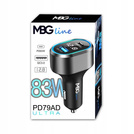 Szybka ładowarka samochodowa MBG line PD79AD ULTRA z wbudowanym woltomierzem