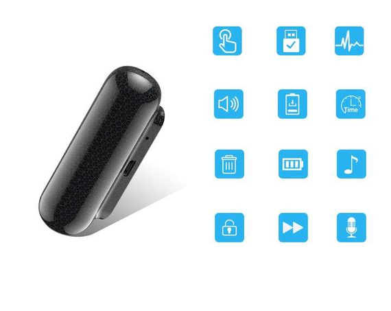 Dyktafon szpiegowski Q77 z detekcją dźwięku - dyskretny podsłuch 32GB