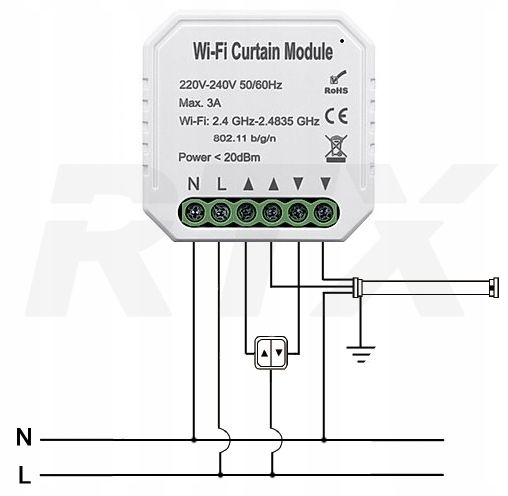 Inteligentny sterownik do rolet RTX CRT WiFi kompatybilny z aplikacją TUYA SMART