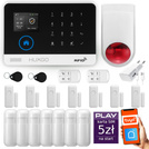 Bezprzewodowy alarm GSM +WiFi - system alarmowy HUXGO z aplikacją TUYA - zestaw alarmowy HXA003 2G B R7D7 BS z syreną bezprzewodową