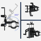 Aluminiowy uniwersalny uchwyt na telefon do roweru / hulajnogi / motocykla MBG line BM PRO MH29A