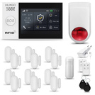 Bezprzewodowy alarm GSM + WiFi - system alarmowy HUXGO z aplikacją TUYA - zestaw alarmowy HXA007 2G B D12 BS z syreną bezprzewodową