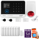 Bezprzewodowy alarm GSM +WiFi - system alarmowy HUXGO z aplikacją TUYA - zestaw alarmowy HXA003 2G B R7 BS z syreną bezprzewodową