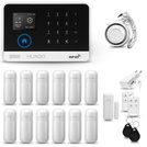 Bezprzewodowy alarm GSM + WiFi - system alarmowy HUXGO z aplikacją TUYA - zestaw alarmowy HXA003 2G B R12 PS z syreną przewodową
