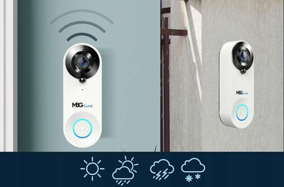 Wideodomofon WiFi z dzwonkiem i czujnikiem ruchu kompatybilny z aplikacją TUYA SMART (biały)