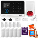 Bezprzewodowy alarm GSM +WiFi - system alarmowy HUXGO z aplikacją TUYA - zestaw alarmowy HXA003 2G B R5D5 BS z syreną bezprzewodową