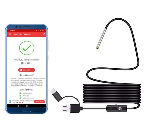 Kamera inspekcyjna USB endoskop 3.9mm AN97 5m HD
