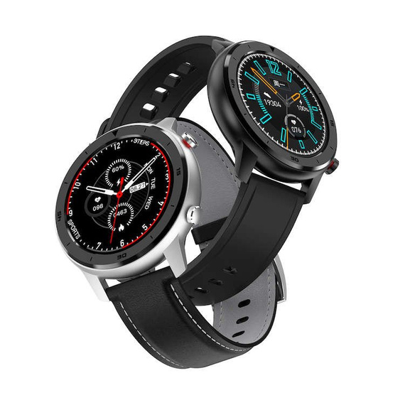 Smartwatch DT78 - zegarek elektroniczny, czarny (pasek silicon)