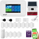 Alarm bezprzewodowy WiFi + GSM 4G - zestaw alarmowy HUXGO z aplikacją TUYA - HXA006 4G W D12 BS z syreną bezprzewodową