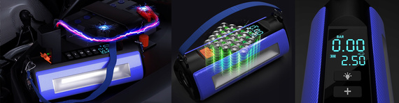 MBG Line® 840CH PRO – Jump Starter, Kompresor, Powerbank i Latarka 4w1 – 10400 mAh / 1000A / 150 PSI