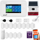 Bezprzewodowy alarm GSM + WiFi - system alarmowy HUXGO z aplikacją TUYA - zestaw alarmowy HXA006 2G W D12 BS z syreną bezprzewodową