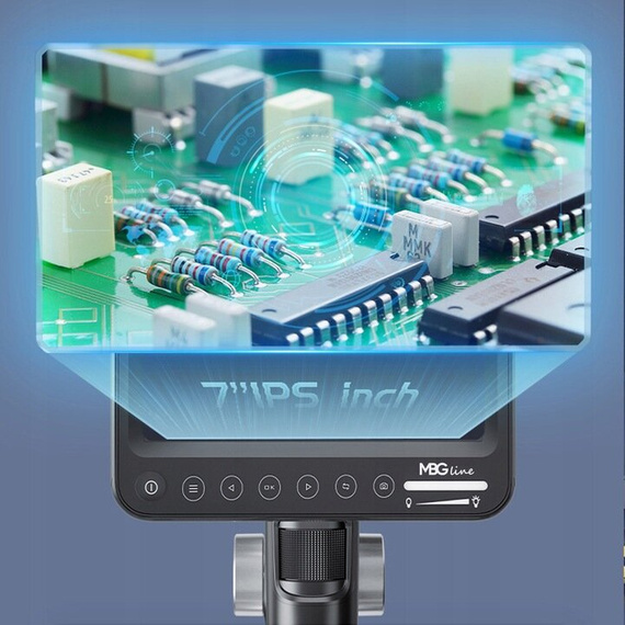 Profesjonalny mikroskop cyfrowy z powiększeniem 1600x z ekranem 7" IPS HD - MBG line 318