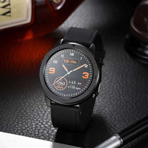 Smartwatch DT78 - zegarek elektroniczny, czarno-czerwony