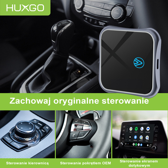 HUXGO, bezprzewodowy adapter samochodowy kompatybilny z Android Auto BY963A/A