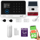 Alarm bezprzewodowy WiFi + GSM 4G - zestaw alarmowy HUXGO z aplikacją TUYA - HXA003 4G B R1 BS z syreną bezprzewodową