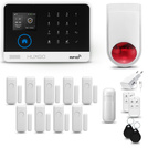 Bezprzewodowy alarm GSM +WiFi - system alarmowy HUXGO z aplikacją TUYA - zestaw alarmowy HXA003 2G B D9 BS z syreną bezprzewodową