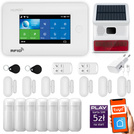 Bezprzewodowy alarm GSM + WiFi - system alarmowy HUXGO z aplikacją TUYA - zestaw alarmowy HXA006 2G W R7D7 BS z syreną bezprzewodową