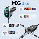 Rozdzielacz gniazda zapalniczki z ładowarką USB QC3.0 + USB-C PD30W i woltomierzem - MBG Line C79ADC MAX