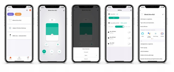 Inteligentny napęd - silnik do rolet i żaluzji z systemem łańcuszkowym, sterownik Bluetooth do aplikacji TUYA