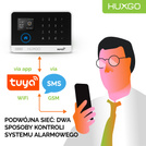Bezprzewodowy alarm GSM +WiFi - system alarmowy HUXGO z aplikacją TUYA - zestaw alarmowy HXA003 2G B D5 BS z syreną bezprzewodową