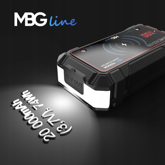 Jump Starter Wysokiej Mocy 74Wh Powerbank 20000mAh PD60W QC3.0 Rozruch Latarka LED - MBG line A37 MAX