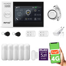 Alarm bezprzewodowy WiFi + GSM 4G - zestaw alarmowy HUXGO z aplikacją TUYA - HXA007 4G B R5 PS z syreną przewodową