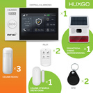 Alarm bezprzewodowy WiFi + GSM 4G - zestaw alarmowy HUXGO z aplikacją TUYA - HXA007 4G B R3 BS z syreną bezprzewodową