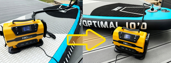 Kompresor samochodowy MBG line 845 PRO - sprężarka 12V/230V z funkcją dmuchawy - Latarka LED